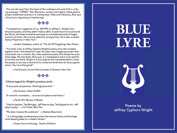 Lyre on blue